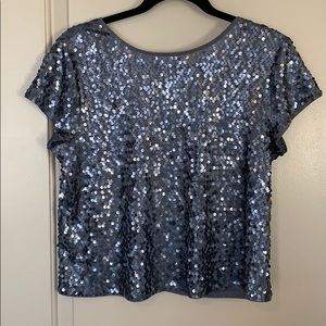 Open back sequin shirt
